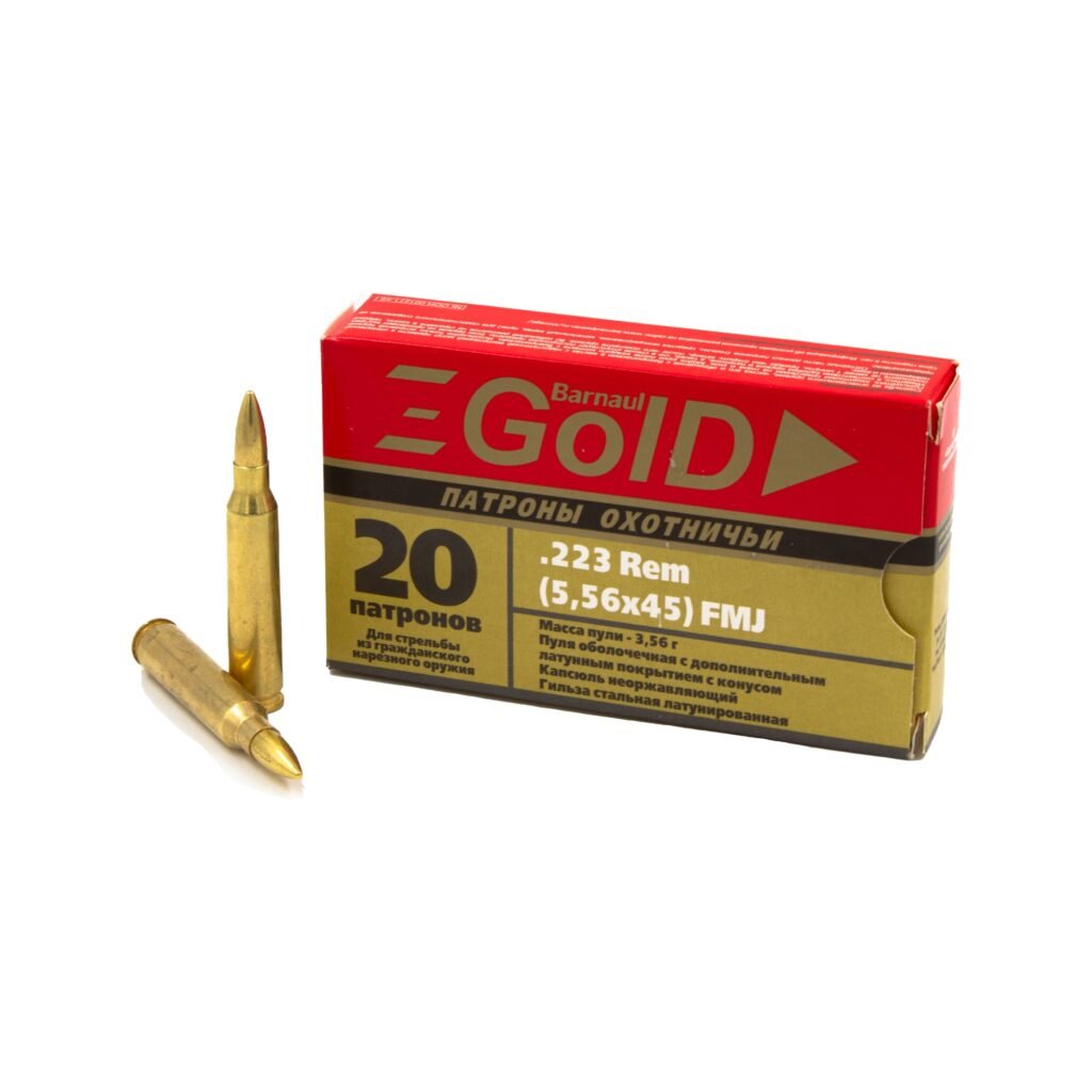 Изображение Патрон нарезной БПЗ калибр 5,56х45 FMJ Barnaul Gold (3,56 гр / 55 gr)